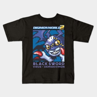 digimon world 2 black sword demidevimon Kids T-Shirt